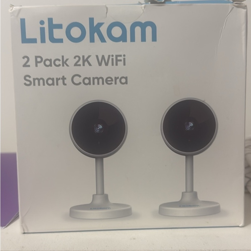 2 Pack 2K WiFi Smart Camera - Black and White
